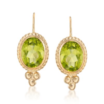2.70 ct. t.w. Peridot and 14kt Yellow Gold Drop Earrings &mdash; Alt Image 1
