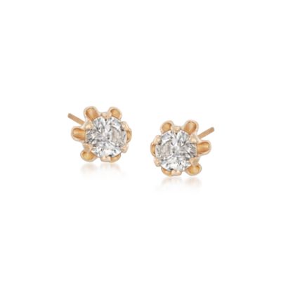 Child's Diamond Accent Stud Earrings in 14kt Yellow Gold  &mdash; Alt Image 1