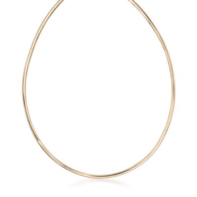 Italian 14kt Yellow Gold 2.5mm Omega Necklace &mdash; Alt Image 1