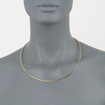 Italian 14kt Yellow Gold 2.5mm Omega Necklace &mdash; Alt Image 2