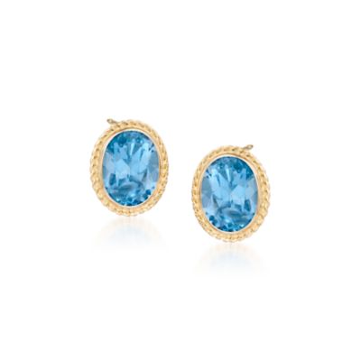 3.20 ct. t.w. Blue Topaz Earrings in 14kt Yellow Gold &mdash; Alt Image 1