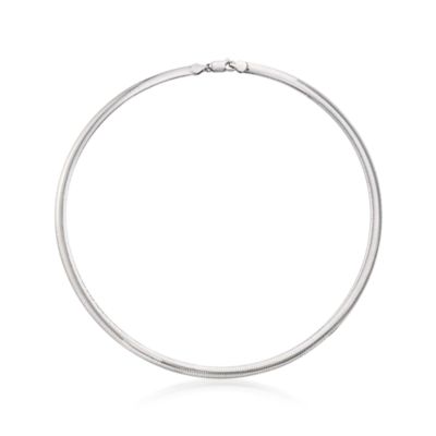 Italian Sterling Silver 6mm Omega Necklace &mdash; Alt Image 1