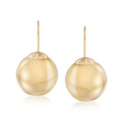 18kt Italian Yellow Gold 13mm Sphere Earrings   &mdash; Alt Image 1