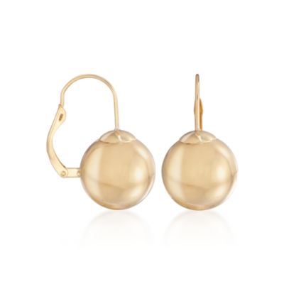 18kt Italian Yellow Gold 13mm Sphere Earrings   &mdash; Alt Image 3