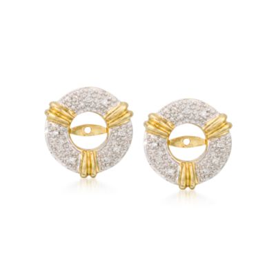 Pave Diamond Accent Earring Jackets in 14kt Two-Tone Gold   &mdash; Alt Image 1