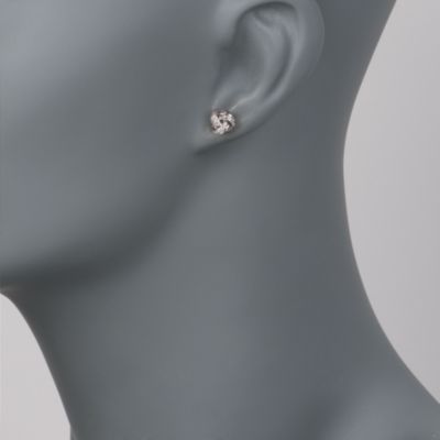 Diamond Accent Love Knot Earrings in 14kt White Gold  &mdash; Alt Image 2