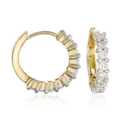1.00 ct. t.w. Diamond Hoop Earrings in 14kt Yellow Gold  &mdash; Alt Image 1