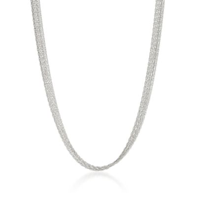 18kt White Gold Six-Strand 3mm Rope-Link Necklace &mdash; Alt Image 1