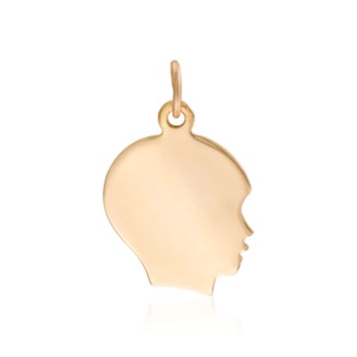 14kt Yellow Gold Small Boy's Head Charm &mdash; Alt Image 1