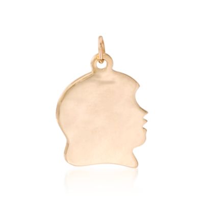 14kt Yellow Gold Small Girl's Head Charm &mdash; Alt Image 1