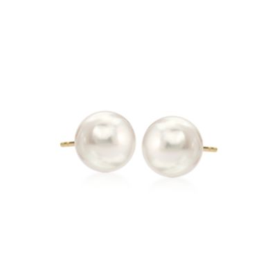 Mikimoto 6-6.5mm A+ Akoya Pearl Earrings in 18kt Yellow Gold &mdash; Alt Image 1