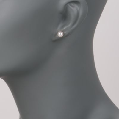 6-6.5mm Cultured Akoya Pearl Earrings In 14kt Yellow Gold  &mdash; Alt Image 2