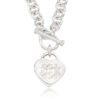 Plain Sterling Silver Necklace With Heart Charm &mdash; Alt Image 1