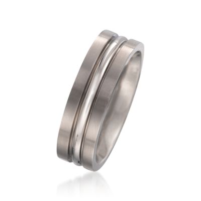 Men's 7mm Titanium Wedding Ring &mdash; Alt Image 2