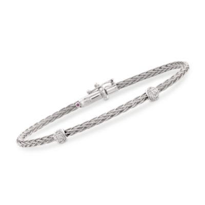 Roberto Coin .15 ct. t.w. Diamond Woven Bracelet In 18kt White Gold &mdash; Alt Image 1