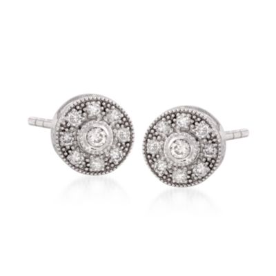 Charriol .45 ct. t.w. Diamond Stud Earrings in 18kt White Gold   &mdash; Alt Image 1