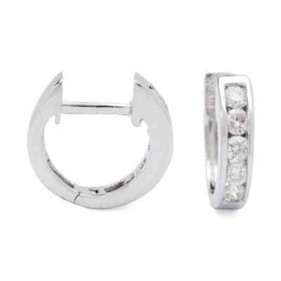 .45 ct. t.w. Diamond Hoop Earrings In 14kt White Gold  &mdash; Alt Image 1