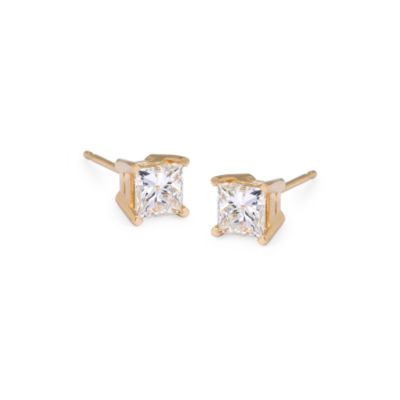 .33 ct. t.w. Princess-Cut Diamond Stud Earrings in 14kt Yellow Gold &mdash; Alt Image 1