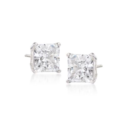 .50 ct. t.w. Princess-Cut Diamond Stud Earrings In 14kt White Gold &mdash; Alt Image 1
