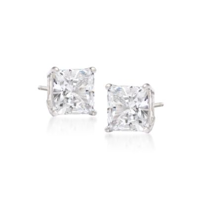 .75 ct. t.w. Princess-Cut Diamond Stud Earrings In 14kt White Gold &mdash; Alt Image 1