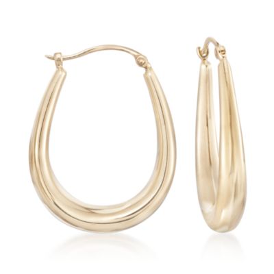14kt Yellow Gold Graduated Hoop Earrings  &mdash; Alt Image 1