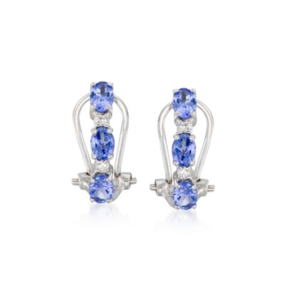 1.20 ct. t.w. Tanzanite and Diamond Accent Earrings in 14kt White Gold  &mdash; Alt Image 1