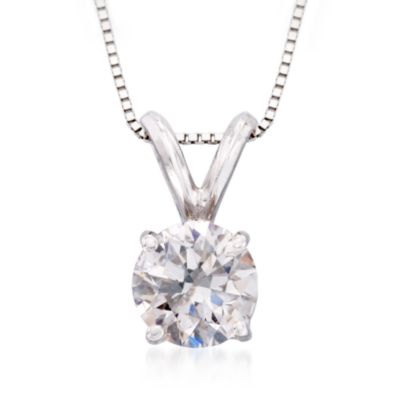 .33 Carat Round Diamond Pendant In 14kt White Gold. 18" &mdash; Alt Image 1