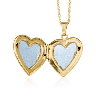 14kt Yellow Gold Engraved Heart Locket. 15" &mdash; Alt Image 2