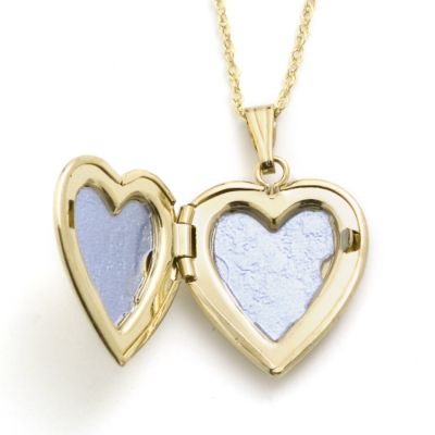 14kt Yellow Gold Floral Heart Locket Necklace &mdash; Alt Image 2