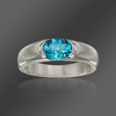 Zina Sterling Silver 1.25 Carat Blue Topaz Ring &mdash; Alt Image 1