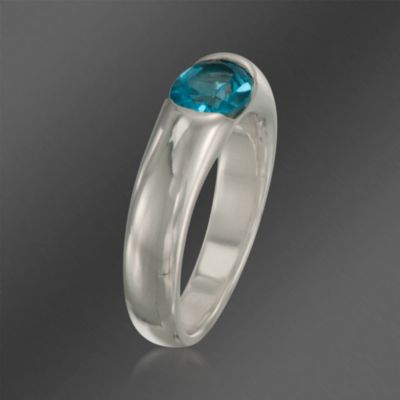 Zina Sterling Silver 1.25 Carat Blue Topaz Ring &mdash; Alt Image 3