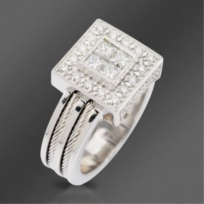 Charriol .60 ct. t.w. Diamond Ring In 18kt White Gold  &mdash; Alt Image 2