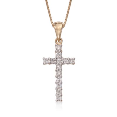 .25 ct. t.w. Diamond Cross Pendant Necklace in 14kt Yellow Gold. 18" &mdash; Alt Image 1
