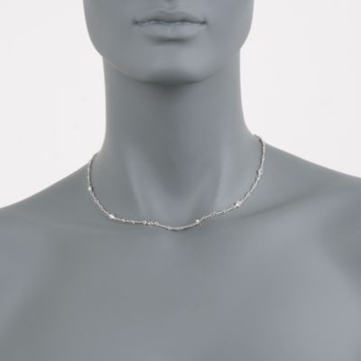 Roberto Coin .28 ct. t.w. Diamond Twist Link Necklace in 18kt White Gold. 16" &mdash; Alt Image 2