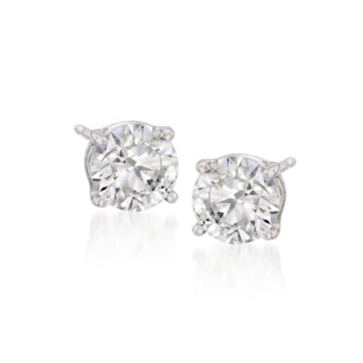 3.00 ct. t.w. Round CZ Earrings In 14kt White Gold &mdash; Alt Image 1