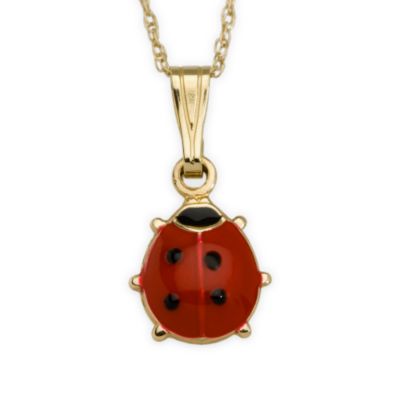 Child's 14kt Yellow Gold Ladybug Pendant. 15" &mdash; Alt Image 1