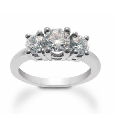 1.50 ct. t.w. Round Diamond 3-Stone Ring In Platinum. Size 6 &mdash; Alt Image 1