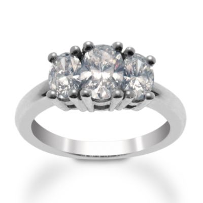 1.50 ct. t.w. Oval Diamond 3-Stone Ring In Platinum &mdash; Alt Image 1