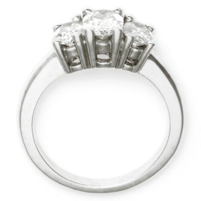 1.50 ct. t.w. Oval Diamond 3-Stone Ring In Platinum &mdash; Alt Image 2