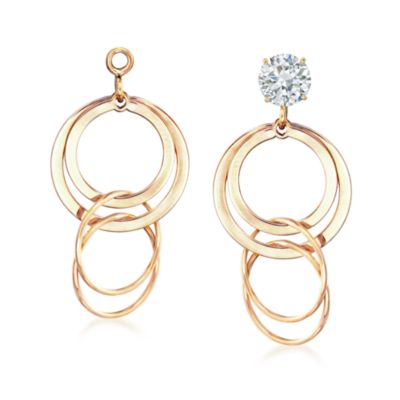 14kt Yellow Gold Multi-Circle Dangle Earring Jackets  &mdash; Alt Image 1
