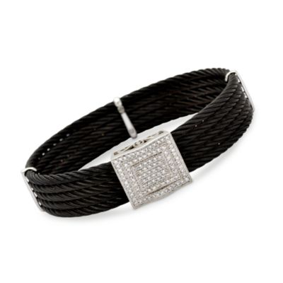 Charriol .97 ct. t.w. Diamond Cable Bracelet in 18kt White Gold   &mdash; Alt Image 1