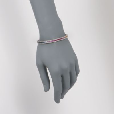 6.50 ct. t.w. Multicolored Sapphire and 1.60 ct. t.w. Diamond Bracelet In 14kt White Gold &mdash; Alt Image 2