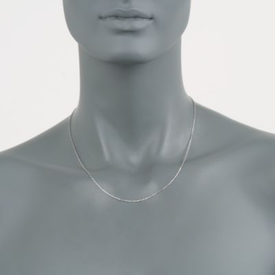 14kt White Gold 1mm Sparkle Chain Necklace &mdash; Alt Image 3