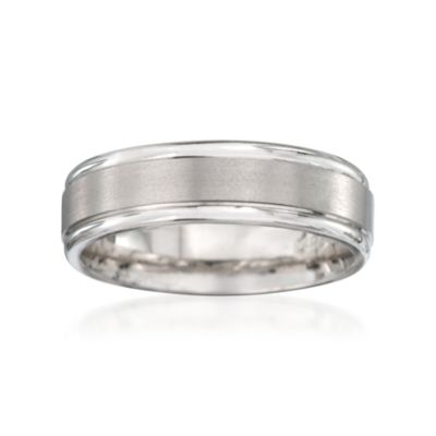 Men's 6mm 14kt White Gold  Wedding Ring &mdash; Alt Image 1