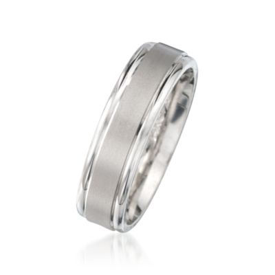 Men's 6mm 14kt White Gold  Wedding Ring &mdash; Alt Image 2