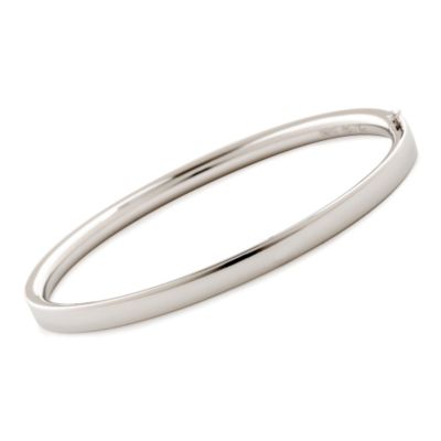 Child's 14kt White Gold Bangle Bracelet. 6" &mdash; Alt Image 1