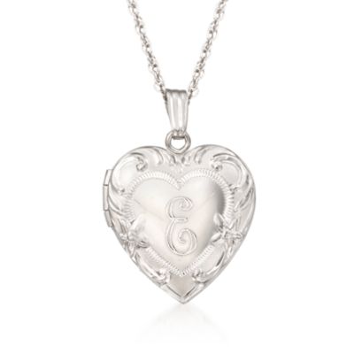 Sterling Silver Heart Locket Necklace. Locket &mdash; Alt Image 1