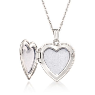 Sterling Silver Heart Locket Necklace. Locket &mdash; Alt Image 2