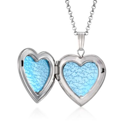 Sterling Silver Heart Locket Pendant Necklace &mdash; Alt Image 3