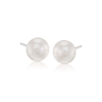 Three Pairs of 8-8.5mm Multicolored Cultured Pearl Earrings in Sterling Silver &mdash; Alt Image 5